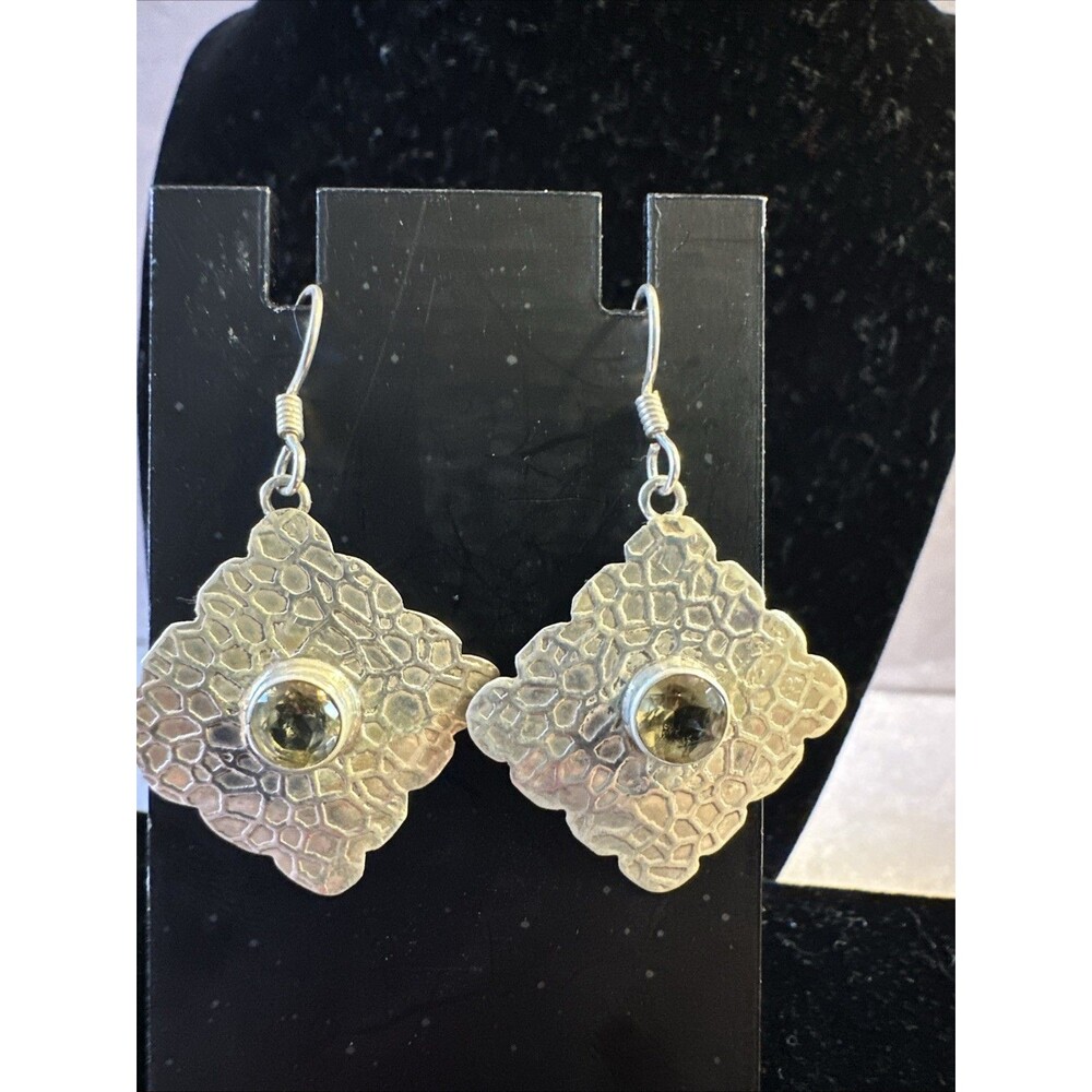hammered sterling silver earrings 925